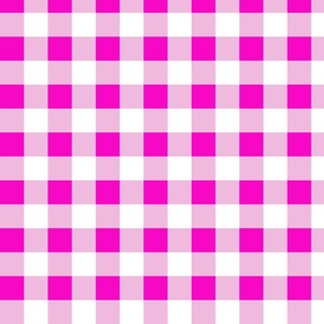 1xSmall Scale - Non-Directional - Plain Shocking Pink Gingham - Valentine Gingham - Girls Gingham - Feminine Gingham