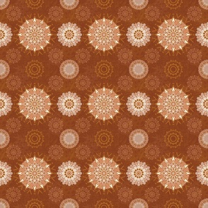 Small Scale - Boho Mandalas Rust - Earth tones Rust with textured background