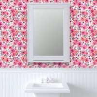 Isabel Pink Watercolor Floral - Large Scale