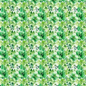 St Patricks Day Green Watercolor Floral 1 - XS Scale