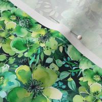 St Patricks Day Green Watercolor Floral 2 - XS Scale