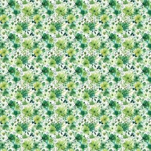 St Patricks Day Green Watercolor Floral 4 - XS Scale