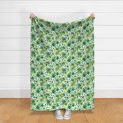 St Patricks Day Green Watercolor Floral 4 Rotated - Large Scale