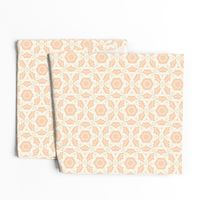 Peach and beige Lace Floral Tile / Small Scale