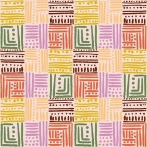 Colorful African Tribal Line Print