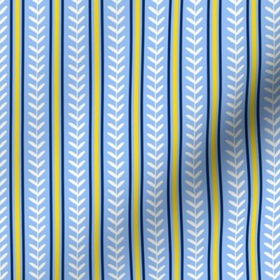 Smaller Scale Team Spirit Baseball Vertical Stitch Stripes in Tampa Bay Rays Blue and Yellow