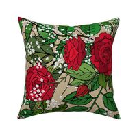 Red Rose Bouquet (Khaki large scale) 