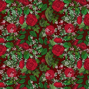 Red Rose Bouquet (Ruby Garnet) 
