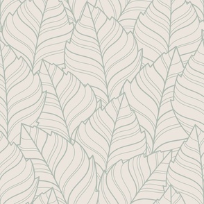 Large scale • Pastel calming leaves - neutral