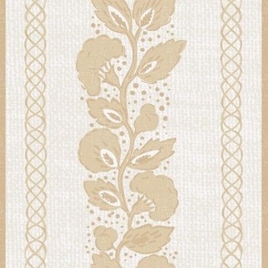 twisted floral vine stripe // parchment beige