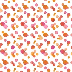 Dragon fire watercolor dots coordinate pink and orange small