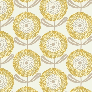 medium _ neutral retro florals cream neutral gold