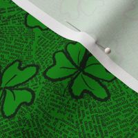 Shamrocks black on bright green black text collage