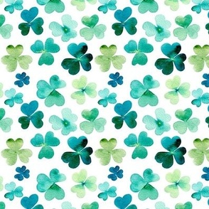 Small / Green Shamrock Watercolor Garden