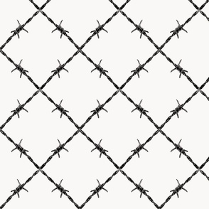 Black Gothic Diamond Geometric Barbed Wire