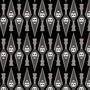 Black Charcoal Gothic Stripes Skull Pirate Dagger LARGE