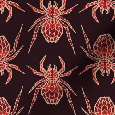 Red  Noir Geometric Gothic Scary Spider LARGE