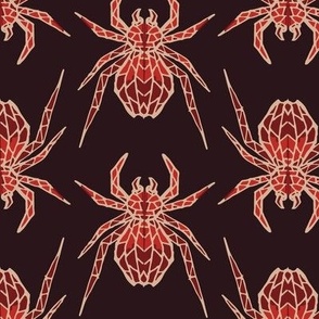 Red  Noir Geometric Gothic Scary Spider LARGE