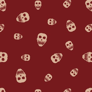 Red Non Directional Gothic Skulls