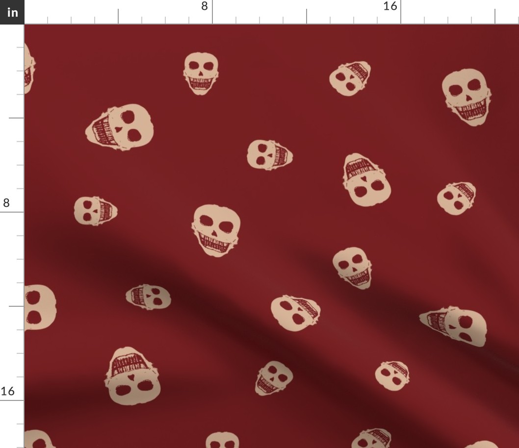 Red Non Directional Gothic Skulls