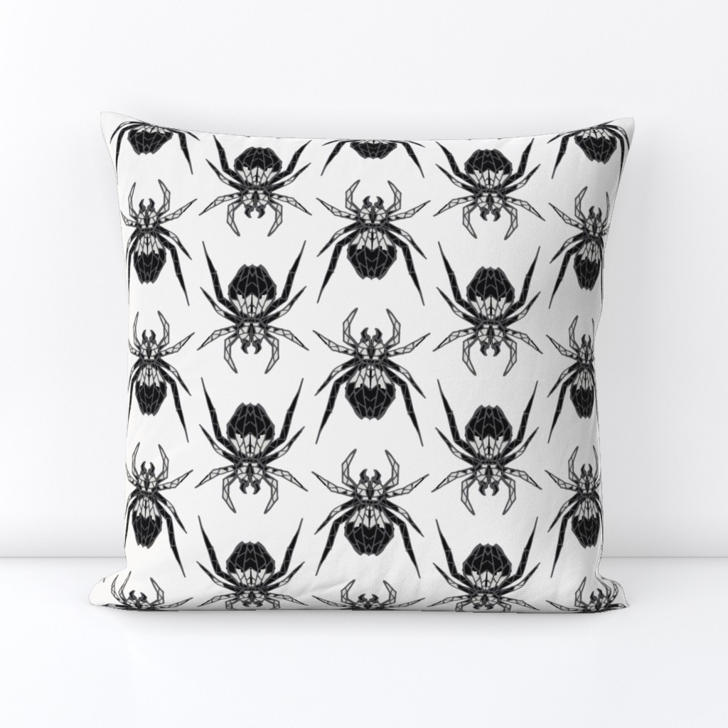 Black Charcoal  Geometric Gothic Scary Spider LARGE