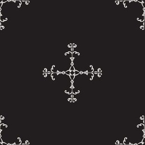 Gothic Midnight Black Geometric Cross LARGE