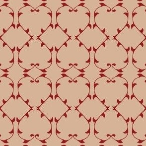 Goth Beige & Red Classic pattern with a modern twist.