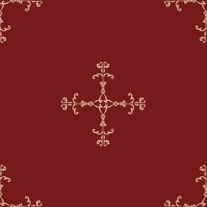 Gothic Auburn Red Geometric Cross LARGE
