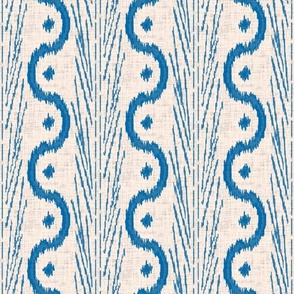 ikat inspired in blue on cream background with texture