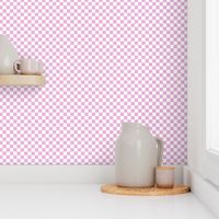 Checkers Pattern in Bright Pastel Pink and White / Checked, checkered, checkerboard girl