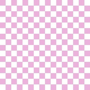 Checkers Pattern in Bright Pastel Pink and White / Checked, checkered, checkerboard girl