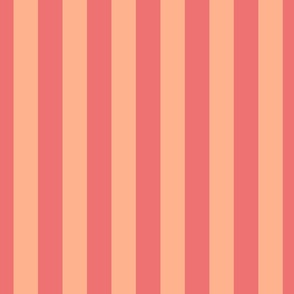 LARGE BOLD +FUN WIDE STRIPE-DARK PINK AND PEACH FUZZ ORANGE