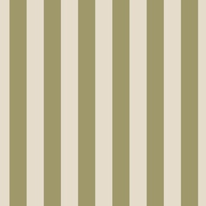 LARGE WIDE CLASSIC BOLD WIDE MUTED SAGE GREEN+CREAM SANTORINI STRIPE