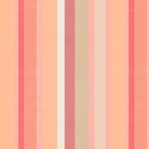 Pantone Peach Fuzz Coordinating Stripes Georgia Peach, Pristine Cream Ivory, Honey Peach,  Modern Warm Stripes | Fabric and Wallpaper by Hanna Barnhart, Owen & Mae
