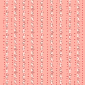 Small - Strawberry Sweets Stripes - Peachy Pink Coordinating Dots and Fruit, Georgia Peach and Pristine Cream Fruit for Fun Kids Room, Stationary, Food Home Decor| Fabric and Wallpaper by Hanna Barnhart, Owen & Mae