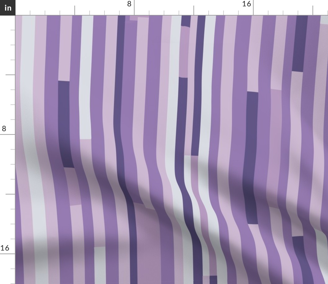 modern lines / stripes in shades of violet, lilac, purple - medium scale