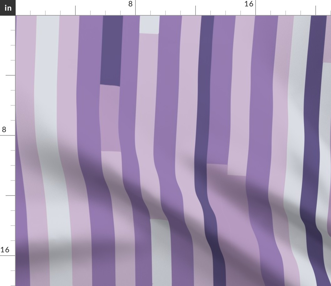 modern lines / stripes in shades of violet, lilac, purple - large scale