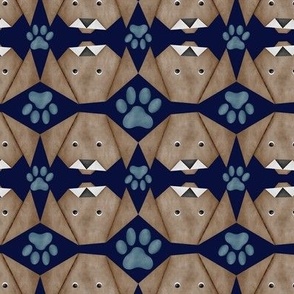 Origami Dogs with Blue Paw Prints