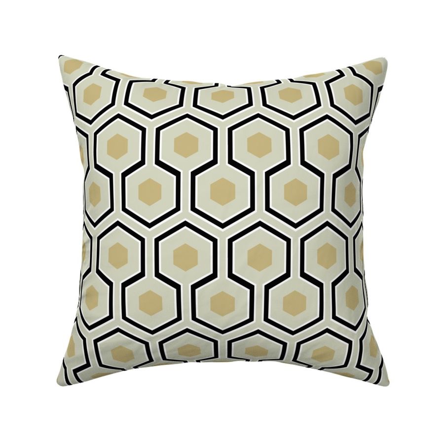 hexagon horizontal, vintage, retro Fabric | Spoonflower