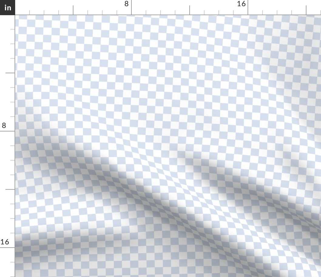 Checkers Pattern in Pastel Baby Blue / Small Checkered, checked, checkerboard