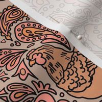 Whimsical Paisley Chickens