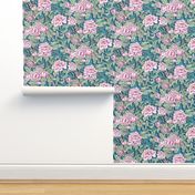 Peace Peonies Trailing Floral Pattern