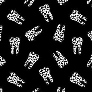 Leopard Print Teeth - black on black