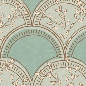 Wildflower Fan | Robin's Egg Blue | Scalloped Large Scale