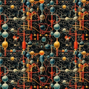Abstract Retro Science Atomic Age Art
