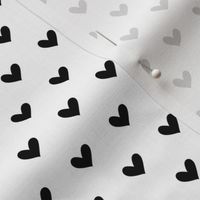 Love Hearts Black on White - Small Scale