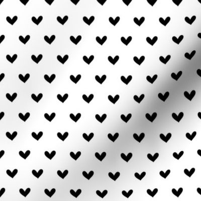 Love Hearts Black on White - Small Scale