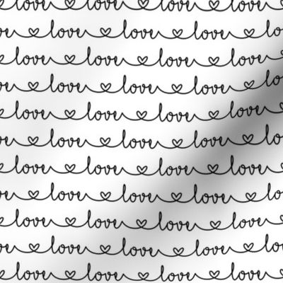 Love Heart Typography Black White - Small Scale
