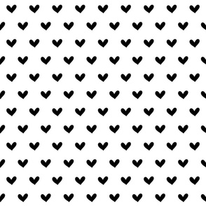 Love Hearts Black on White - Large Scale