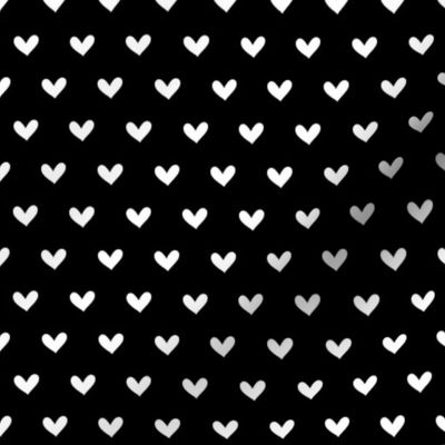 Love Hearts White Black - Small Scale